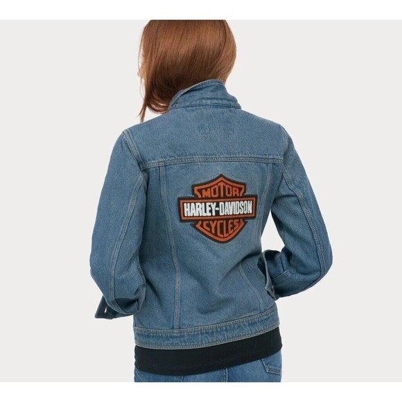 New Harley Davidson Women's Bar Shield Logo Denim Jacket 98405-21VW/000M Sz MED - Picture 3 of 7